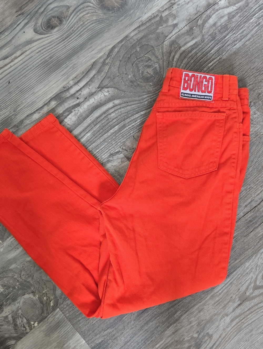 Bongo Vintage High-Rise Tapered Jeans Women's Orange Jean Shorts Size 13